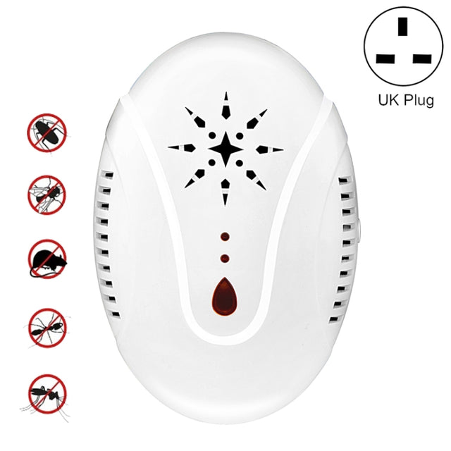 DC-9007 Ultrasonic Mosquito Repellent Portable Insect Repellent, Style:UK Plug(White)