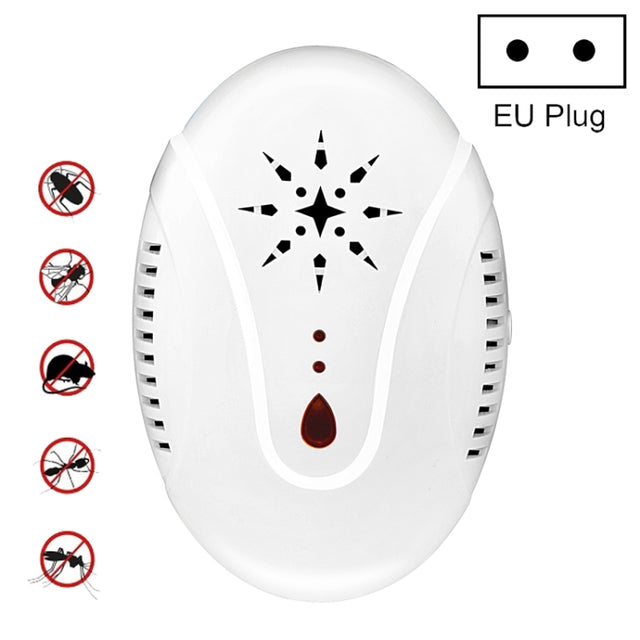 DC-9007 Ultrasonic Mosquito Repellent Portable Insect Repellent, Style:EU Plug(White)