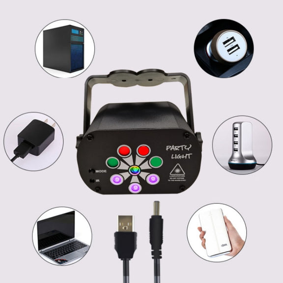 R90 8W UV Mini Laser Light Sound Control Induction Stage Atmosphere Light Bar KTV Laser Light, Specification: Built-in Battery Charging