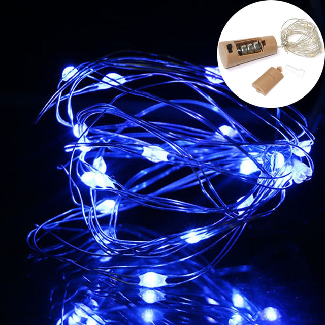 10 PCS LED Wine Bottle Cork Copper Wire String Light IP44 Water-resistant Holiday Decoration Lamp, Style:2m 20LEDs(Blue Light)
