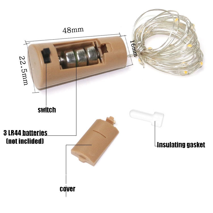 10 PCS LED Wine Bottle Cork Copper Wire String Light IP44 Waterproof Holiday Decoration Lamp, Style:2m 20LEDs(Blue Light) - Holiday Lights by PMC TechLife | Online Shopping South Africa | PMC TechLife | Buy Now Pay Later Mobicred