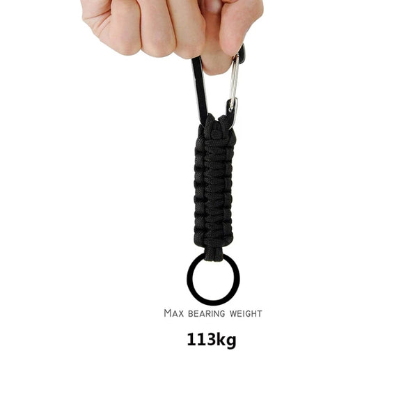 Outdoor Multifunctional Nylon Umbrella Rope Carabiner Key Chain(Army green)