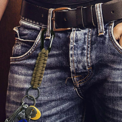 Outdoor Multifunctional Nylon Umbrella Rope Carabiner Key Chain(Army green) - free shipping - PMC Jewellery - Order now!