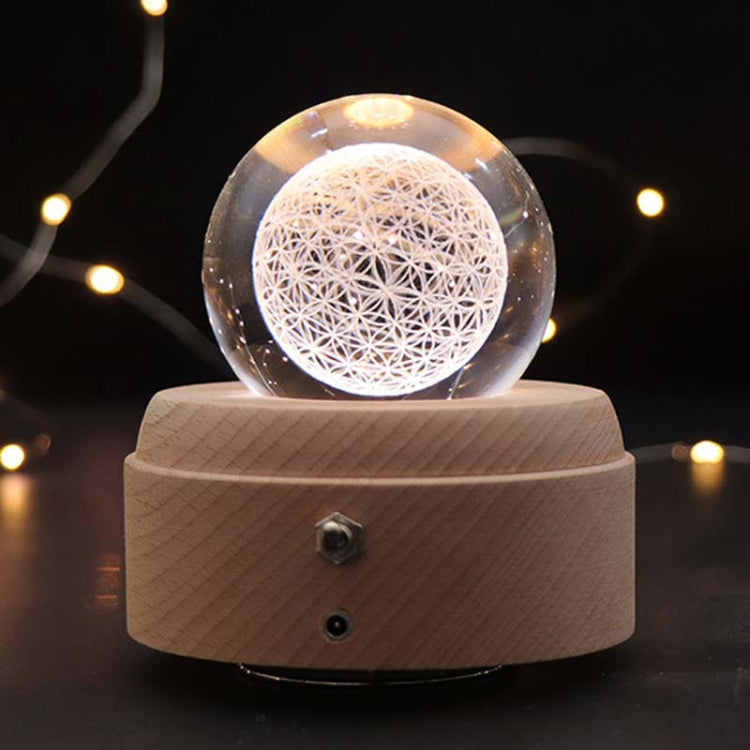 Girl Bedside Lamp Crystal Ball Wooden Base Music Box Charging Glow Rotating Night Light, Random Music(Eternal Flower) - Novelty Lighting by PMC TechLife | Online Shopping South Africa | PMC TechLife | Buy Now Pay Later Mobicred