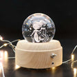 Girl Bedside Lamp Crystal Ball Wooden Base Music Box Charging Glow Rotating Night Light, Random Music(Mermaid) - Novelty Lighting by PMC TechLife | Online Shopping South Africa | PMC TechLife | Buy Now Pay Later Mobicred