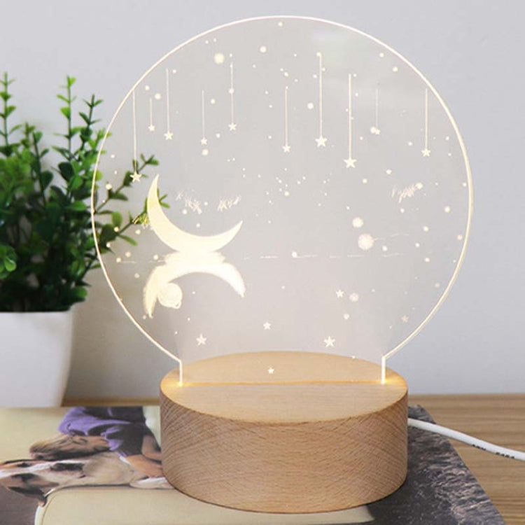 3D Atmosphere Decorative Light Acrylic Inner Carved LED Night Light Creative Girl Table Lamp(Stars And Moon) - Novelty Lighting by PMC TechLife | Online Shopping South Africa | PMC TechLife | Buy Now Pay Later Mobicred