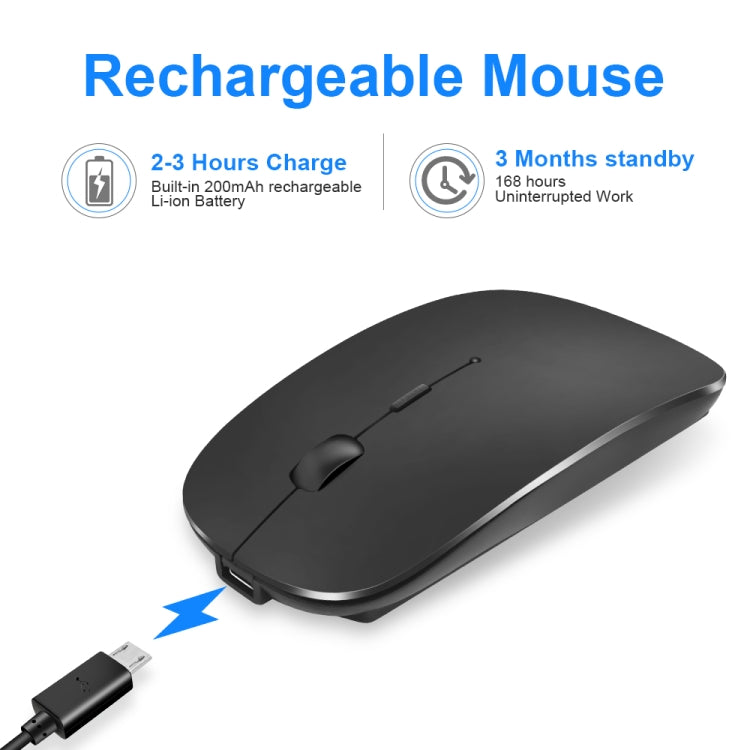 iMICE  E-1300 4 Keys 1600DPI Luminous Wireless Silent Desktop Notebook Mini Mouse, Style:Dual-modes Luminous Edition(Silver) - Wireless Mice by iMICE | Online Shopping South Africa | PMC Jewellery | Buy Now Pay Later Mobicred