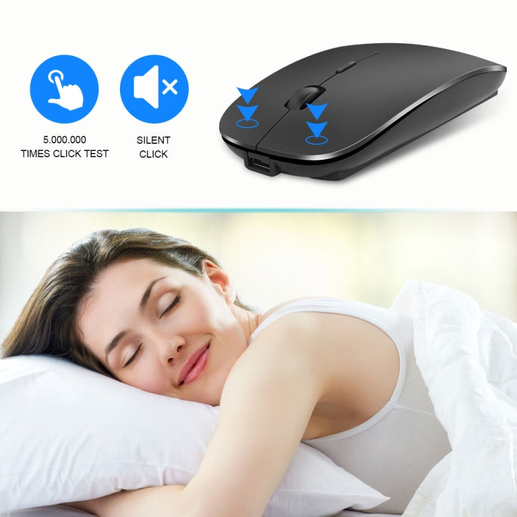 iMICE  E-1300 4 Keys 1600DPI Luminous Wireless Silent Desktop Notebook Mini Mouse, Style:Dual-modes Luminous Edition(Silver) - Wireless Mice by iMICE | Online Shopping South Africa | PMC Jewellery | Buy Now Pay Later Mobicred