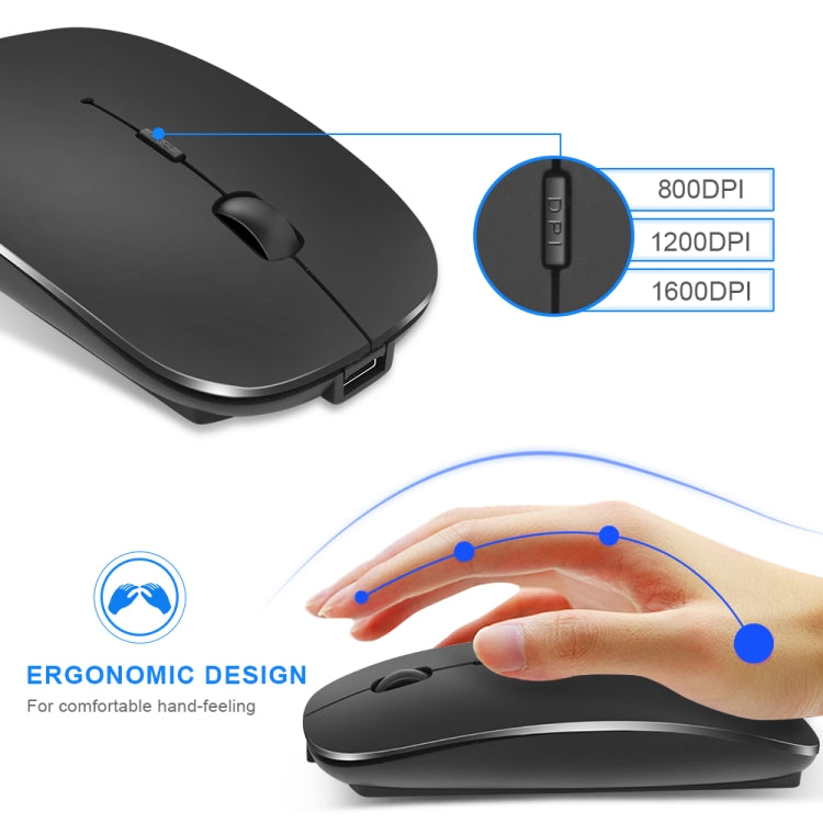 iMICE  E-1300 4 Keys 1600DPI Luminous Wireless Silent Desktop Notebook Mini Mouse, Style:Dual-modes Luminous Edition(Silver) - Wireless Mice by iMICE | Online Shopping South Africa | PMC Jewellery | Buy Now Pay Later Mobicred