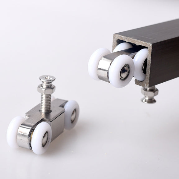 Stainless Steel Sliding Door Hanging Wheel Silent Smooth And Wear-Resistant Sliding Door Pulley Nylon Hanging Rail, Specification:4 Wheels