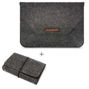 Portable Air Permeable Felt Sleeve Bag for MacBook Laptop, with Power Storage Bag, Size:13 inch(Black)