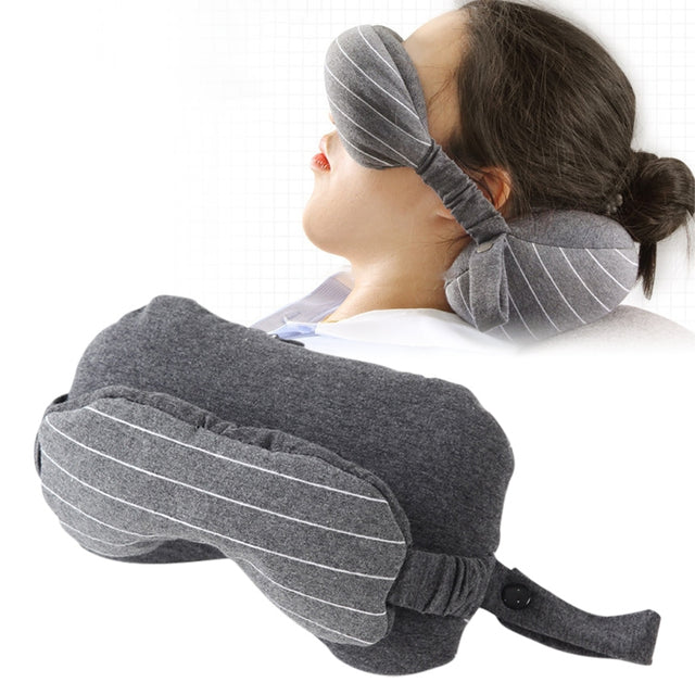 Business Travel Portable Pillow Eye Protection(Dark Grey)