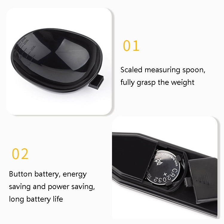 ABS Electronic Measuring Spoon Spoon Weighing Measuring Tool, Specification: 500g/0.1g, Colour: Black - Kitchen Scales by PMC Jewellery | Online Shopping South Africa | PMC Jewellery | Buy Now Pay Later Mobicred