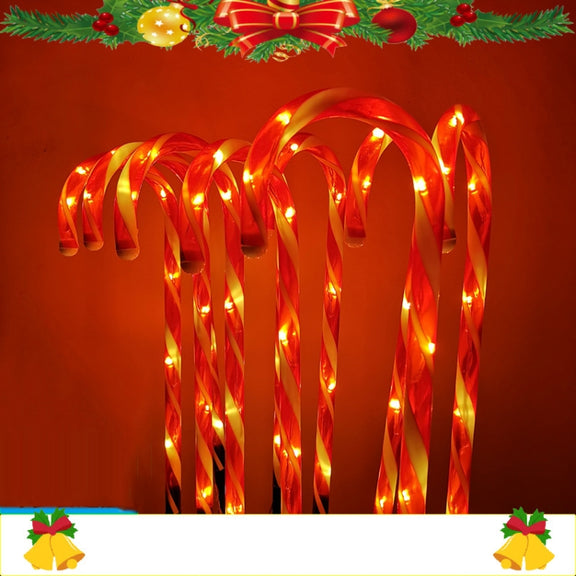10 in 1 Christmas Cane Lights Holiday Indoor Garden Decoration Lights(US Plug)