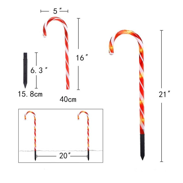 10 in 1 Christmas Cane Lights Holiday Indoor Garden Decoration Lights(US Plug)