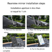 Electric Car Rearview Mirror Mobile Phone Bracket Bicycle Mobile Phone Bracket Motorcycle Handle Mobile Phone Bracket Riding Bracket, Colour: Motorcycle Rearview Mirror