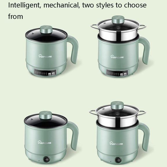 Multi-Function Electric-Cooker Mini Dormitory Student Cooking Rice Stir Frying Non-Stick Pot, 110V US Plug, Colour: White Manual Single Pot(1.7L)