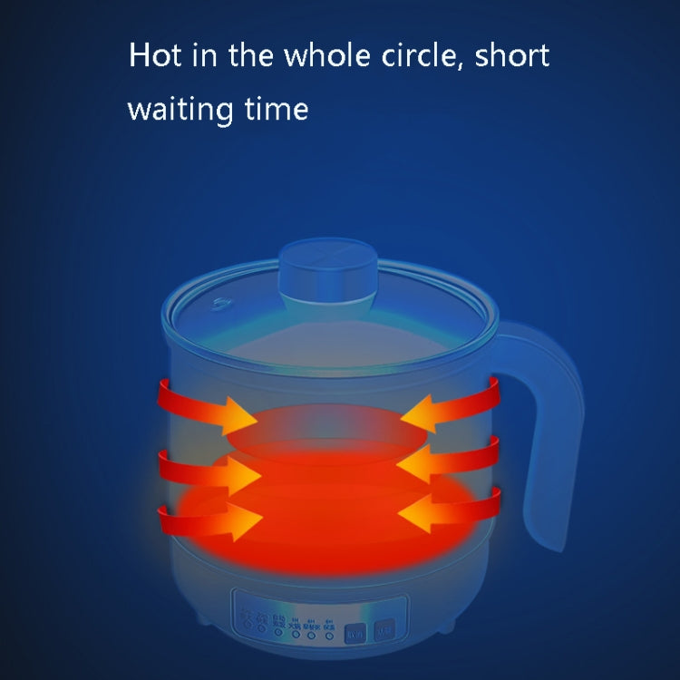 Multi-Function Electric-Cooker Mini Dormitory Student Cooking Rice Stir Frying Non-Stick Pot, 110V US Plug, Colour: White Manual Style with Steaming Grid(1.7L) - free shipping - PMC TechLife - Order now!