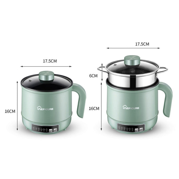 Multi-Function Electric-Cooker Mini Dormitory Student Cooking Rice Stir Frying Non-Stick Pot, 110V US Plug, Colour: White Smart Single Pot(1.7L)