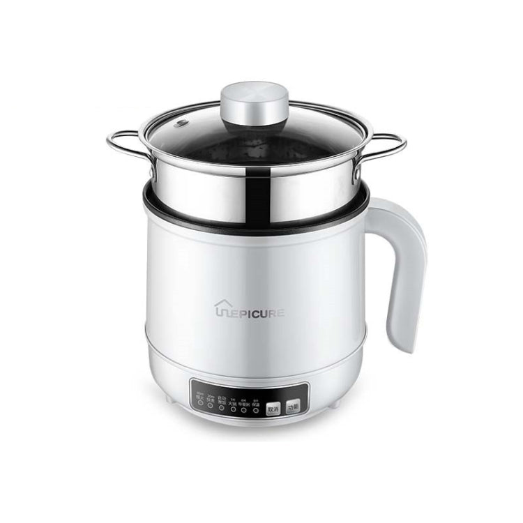 Multi-Function Electric-Cooker Mini Dormitory Student Cooking Rice Stir Frying Non-Stick Pot, 110V US Plug, Colour: White Smart With Steaming Grid(1.7L) - free shipping - PMC TechLife - Order now!