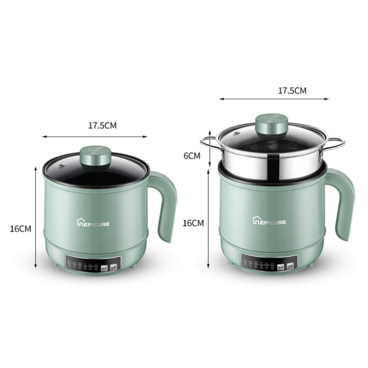 Multi-Function Electric-Cooker Mini Dormitory Student Cooking Rice Stir Frying Non-Stick Pot, 110V US Plug, Colour: White Smart With Steaming Grid(1.7L)