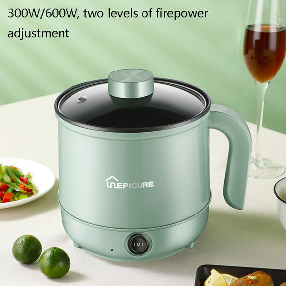 Multi-Function Electric-Cooker Mini Dormitory Student Cooking Rice Stir Frying Non-Stick Pot, 110V US Plug, Colour: White Smart With Steaming Grid(1.7L)