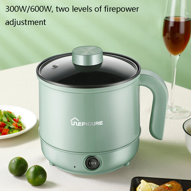 Multi-Function Electric-Cooker Mini Dormitory Student Cooking Rice Stir Frying Non-Stick Pot, 110V US Plug, Colour: White Smart With Steaming Grid(1.7L)