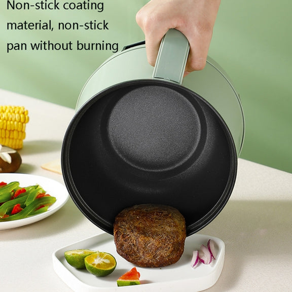 Multi-Function Electric-Cooker Mini Dormitory Student Cooking Rice Stir Frying Non-Stick Pot, 110V US Plug, Colour: White Smart With Steaming Grid(1.7L)
