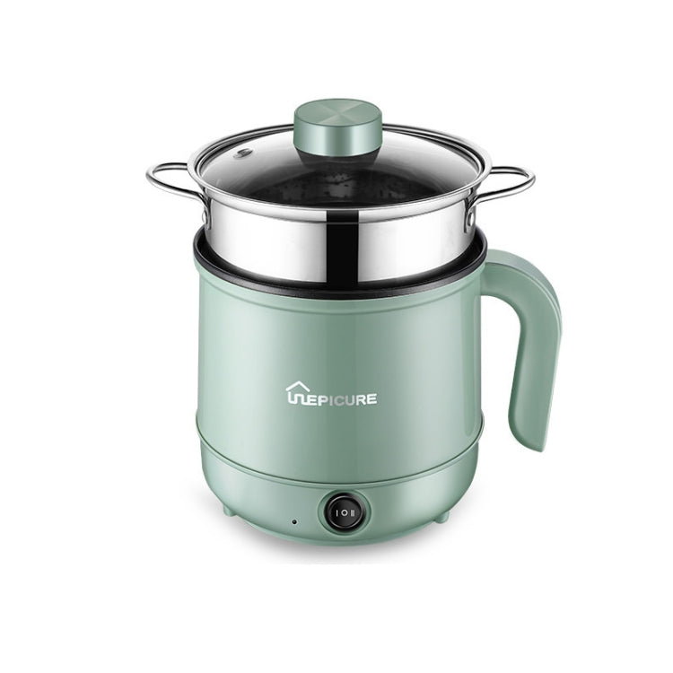 Multi-Function Electric-Cooker Mini Dormitory Student Cooking Rice Stir Frying Non-Stick Pot, 110V US Plug, Colour: Green Manual with Steaming Grid(1.7L) - free shipping - PMC TechLife - Order now!