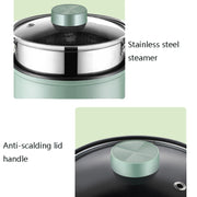 Multi-Function Electric-Cooker Mini Dormitory Student Cooking Rice Stir Frying Non-Stick Pot, 110V US Plug, Colour: Green Smart Single Pot(1.7L)