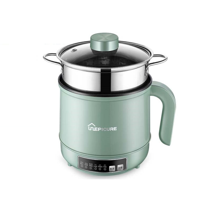 Multi-Function Electric-Cooker Mini Dormitory Student Cooking Rice Stir Frying Non-Stick Pot, 110V US Plug, Colour: Green Smart with Steam Grid(1.7L) - free shipping - PMC TechLife - Order now!