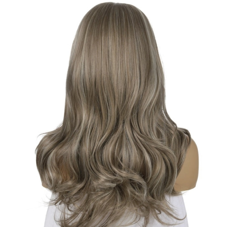Women Split Wigs Long Curly Hair Synthetic Headgear(Linen Brown + Light Gold) - free shipping - PMC TechLife - Order now!