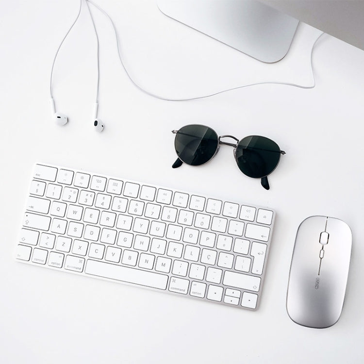 Inphic PM1 Office Mute Wireless Laptop Mouse, Style:Battery Display(Metallic Gray)