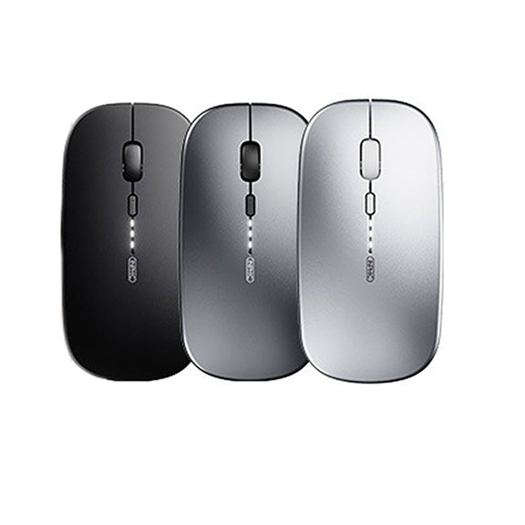 Inphic PM1 Office Mute Wireless Laptop Mouse, Style:Battery Display(Metallic Gray)