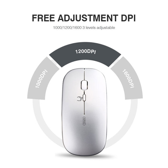 Inphic PM1 Office Mute Wireless Laptop Mouse, Style:Battery Display(Metallic Gray)