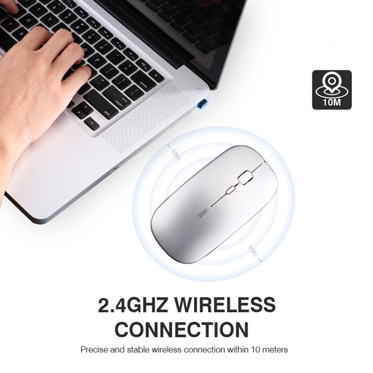 Inphic PM1 Office Mute Wireless Laptop Mouse, Style:Battery Display(Metallic Gray)