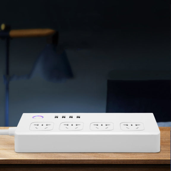 Home Office Wifi Mobile Phone Remote Control Timer Switch Voice Control Power Strip, Line length: 1.5m(UK Plug)