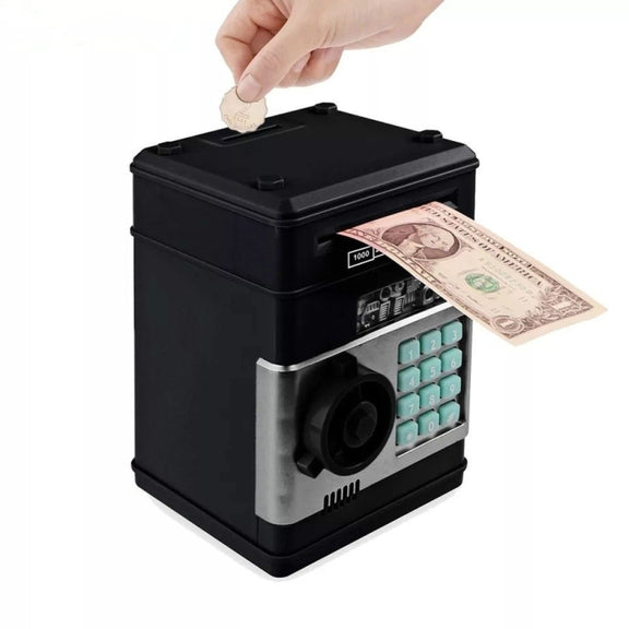 Electronic Piggy Bank ATM Password Money Coins Saving Box, Music Version(Pink)