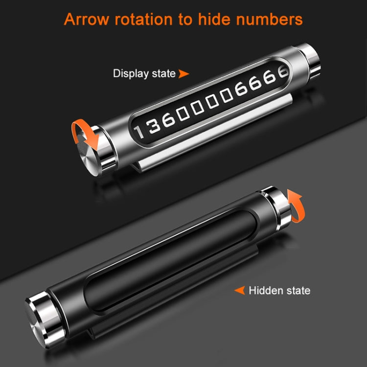 Magnetic Adsorption Design Car Shape Rotatable Luminous Car Temporary Parking Card with Phone Number(Black) - Parking Card by PMC TechLife | Online Shopping South Africa | PMC TechLife | Buy Now Pay Later Mobicred