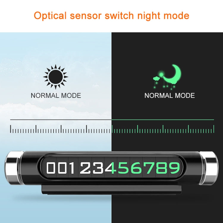 Magnetic Adsorption Design Car Shape Rotatable Luminous Car Temporary Parking Card with Phone Number(Black) - Parking Card by PMC TechLife | Online Shopping South Africa | PMC TechLife | Buy Now Pay Later Mobicred