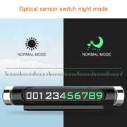 Magnetic Adsorption Design Car Shape Rotatable Luminous Car Temporary Parking Card with Phone Number(Silver)