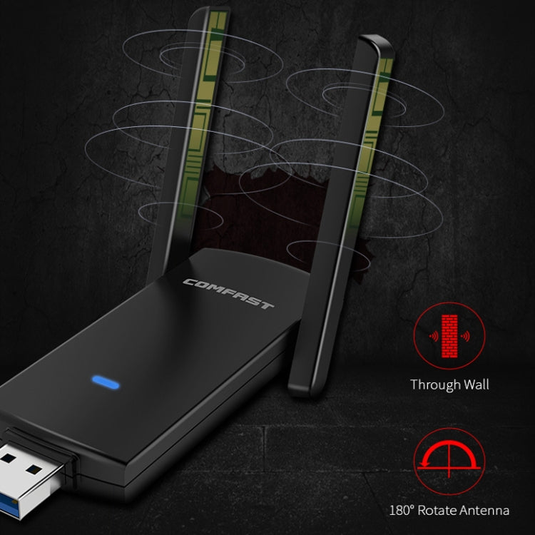 COMFAST CF-924AC V2 1200Mbps Dual Frequency Gigabit USB Computer WIFI Receiver High Power Wireless Network Card - free shipping - PMC Jewellery - Order now!