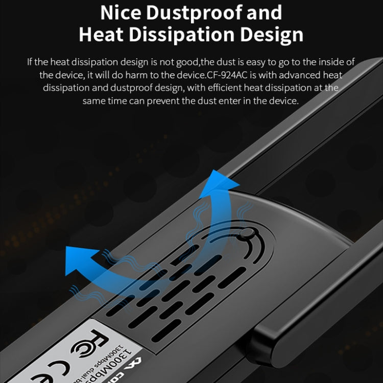 COMFAST CF-924AC V2 1200Mbps Dual Frequency Gigabit USB Computer WIFI Receiver High Power Wireless Network Card - free shipping - PMC Jewellery - Order now!