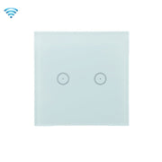 Wifi Wall Touch Panel Switch Voice Control Mobile Phone Remote Control, Model: White 2 Gang (Single Firewire Zigbee)