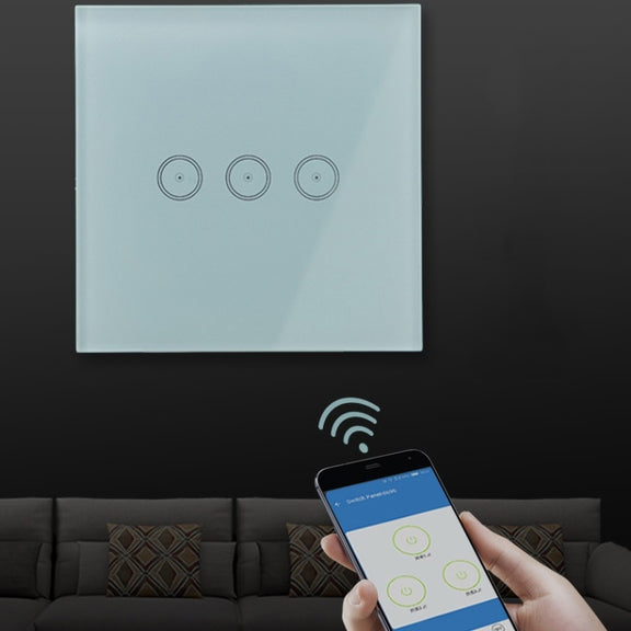 Wifi Wall Touch Panel Switch Voice Control Mobile Phone Remote Control, Model: Black 1 Gang (Single Firewire Zigbee)