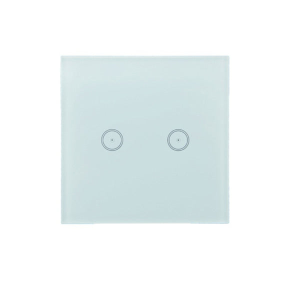 Wifi Wall Touch Panel Switch Voice Control Mobile Phone Remote Control, Model: White 2 Gang (Zero Firewire Zigbee)