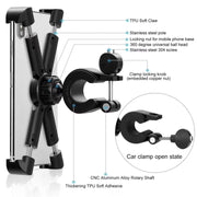 Motorcycle Bicycle Phone Holder Outdoor Riding Equipment Suitable For 4.7-8 Inch Mobile Phone/Tablet(Gray)