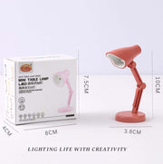 3 PCS Mini LED Desk Lamp Folding Portable Night Light Magnetic Eye Protection Desk Lamp(LD02-Rose Red)