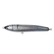 120g 22cm Floating Water Wooden Handmade Big Pencil  Deep Sea Boat Fishing Wave Lying Tuna Bait(Silver Black Laser)
