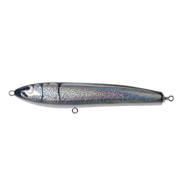 120g 22cm Floating Water Wooden Handmade Big Pencil  Deep Sea Boat Fishing Wave Lying Tuna Bait(Silver Black Laser)